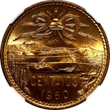 MEXICO Bronze 1960 Mo 20 Centavos NGC MS66 RD NICE FULL RED BU KM# 440 (006)