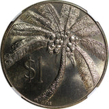 SAMOA Tanumafili II 1974  $1.00 Tala NGC MS67 Mint-24,000 TOP GRADED KM# 19 (17)