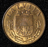 Latvia Bronze 1939 1 Santims Nice Red Brown KM# 10 (28 726)