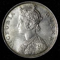 India-British Victoria Silver 1862 (B) Rupee Better Date aUNC KM# 473.1 (28 303)
