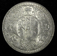 India-British George VI Silver 1941 (B) Rupee Mint Luster KM# 556  (27 313)
