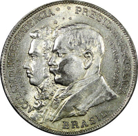 BRAZIL Silver 1922 2000 Reis Independence Centennial 1 YEAR TYPE KM# 523 (131)