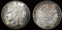 FRANCE Silver 1888 A 50 Centimes  Paris Mint Nice Toned aUNC KM# 834.1  (25 518)