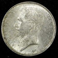 BELGIUM Albert I Silver 1913 1 Franc Dutch text Toned KM# 73.1  (25 110)