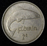 Ireland Republic 1954 Florin 2 Scilling Salmon KM# 15a (28 954)
