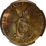 Philippines U.S. Admin.Bronze 1938 M 1 Centavo NGC MS65 BN TOP GRADED KM#179 (2)