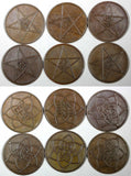 Morocco Yusef  Bronze 1330 Pa (1912) 10 Mazunas 30mm Y# 29.1 RANDOM PICK(1 Coin)