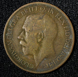 Great Britain George V Bronze 1915 1/2  Penny KM# 809 (28 910)