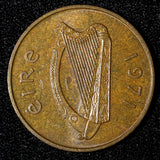 Ireland Republic Bronze 1971 2 Pence KM# 21 (28 657)