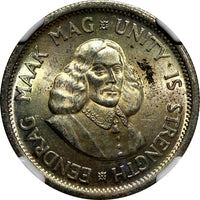 South Africa Silver 1964 10 Cents Jan van Riebeeck NGC MS63 Toned KM# 60 (038)