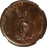 Philippines U.S. Administration Bronze 1937 M 1 Centavo NGC MS64 BN KM#179 (024)