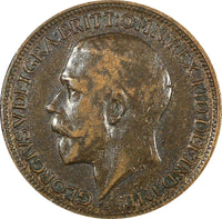 Great Britain George V  Bronze 1916 Farthing KM# 808.1  (24 915)