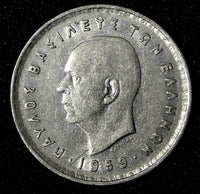 Greece Paul I Copper-nickel 1959 10 Drachmai 30mm  KM# 84 (27 959)