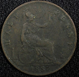 Great Britain Victoria Bronze  1887 1/2 Penny  KM# 754 (24 199)