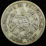 Guatemala Silver 1937 5 Centavos  Royal British Mint KM# 238.2  (24 454)