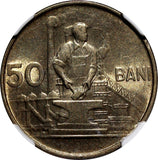 Romania 1956 50 Bani NGC MS63 25 mm 2 Years Type BU COIN KM# 86 (16)