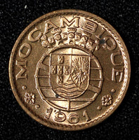 Mozambique Bronze 1961 20 Centavos UNC Toned KM# 85 (27 671)