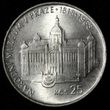 Czechoslovakia Silver 1968 25 Korun Prague National Museum 16g. UNC  KM# 64 (36)