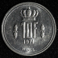 Luxembourg Jean Nickel 1971 10 Francs 27 mm KM# 57 (27 969)