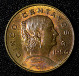 Mexico ESTADOS UNIDOS MEXICANOS 1956 5 Centavos BU Nice Toned  KM# 426 (27 637)