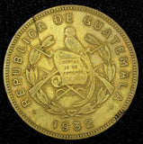 GUATEMALA Brass  1932  2 Centavos Toned High Grade KM# 250 (24 673)