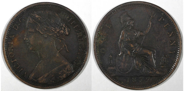 Great Britain Victoria Copper 1872 1 Penny  KM# 749.2 (28 183)