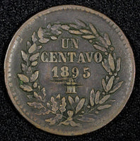 Mexico Copper 1895 Mo 1 Centavo Mexico City Mint KM# 391.6 (27 376)