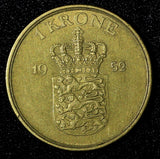 DENMARK Frederik IX Aluminum-Bronze 1952 N S 1 Krone KM# 837.1 (27 717)