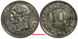 Denmark Frederik VIII Silver 1907 VBP; GJ 10 Ore XF Condition KM# 807 (10 113)