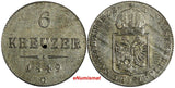 AUSTRIA  Franz Joseph I Silver 1849 C 6 Kreuzer KM# 2200 (13 482)