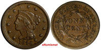 US 1846 1c. Large Cent  BRAIDED HAIR TALL DATE   Ex. LUX FAMILY COLL (14 062)