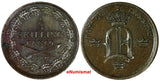 Sweden Oscar I Copper 1847 1/3 Skilling Mintage-783,000  XF Condition KM# 657