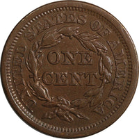 US Copper 1853 Braided Hair Large Cent 1 c. (17 098)