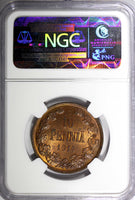 Finland Nicholas II Copper 1914 10 Pennia NGC MS62 BN Mintage-605,0 KM#14 (094)