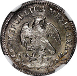 Mexico Silver 1860/59 GA JG 1/2 Real NGC MS64+ OVERDATE 1 GRADED HIGHER KM#370.5