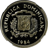 DOMINICAN REPUBLIC PROOF 1984 MO 5 Centavos NGC PF66 ULTRA CAMEO KM# 59