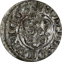 Livonia Riga CARL XI of Sweden Silver 1663 Solidus,Schilling XF KM# 55 (19 560)