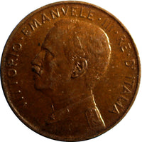 Italy Vittorio Emanuele III Bronze 1912 R 2 Centesimi SCARCE DATE KM# 41 (6793)