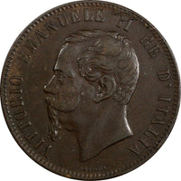 Italy Vittorio Emanuele II Copper 1867 OM 10 Centesimi Strasbourg KM# 11.5 (334)