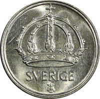 Sweden Gustaf V (1907-1950) Silver 1950 10 Öre GEM BU KM# 813 (22 057)