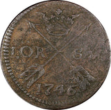 Sweden Frederick I Copper 1746 1 Ore, S.M. 29,75mm BETTER DATE KM# 416.1  ( 164)