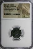 ROMAN Constantine II as Caesar AD 337-340 AE3/4 Nummus / SOLDIERS NGC (351)