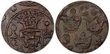 Sweden Christina (1632-1654) Copper 1635 1/4 Ore 29.45mm KM# 152.2 (21 175)