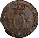 SWEDEN Carl XIII Copper 1815 1/2 Skilling NICE DETAILS KM# 590 (13 689)