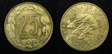 Cameroon Aluminum-Bronze 1958 25 Francs Paris Mint UNC KM# 12 (22 637)