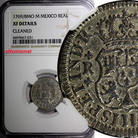 Mexico SPANISH Charles III Silver 1769/8 1 Real OVERDATE NGC XF DET.RARE KM# 77