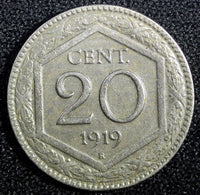 Italy Vittorio Emanuele III Copper-nickel 1919 R 20 Centesimi  KM# 58 (23 721)