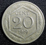 Italy Vittorio Emanuele III Copper-nickel 1919 R 20 Centesimi  KM# 58 (23 721)