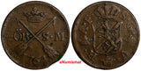 SWEDEN Adolf Frederick Copper 1764 S.M. 2 Ore SCARCE KM# 461 (15 112)