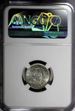 GREAT BRITAIN George VI Silver 1940 6 Pence NGC AU55  KM# 852 (217)
